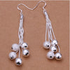 Silver Vintage Water Long Drop Earrings