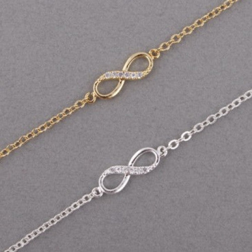 Bracelet 18K Gold Silver CZ Infinity Bracelets