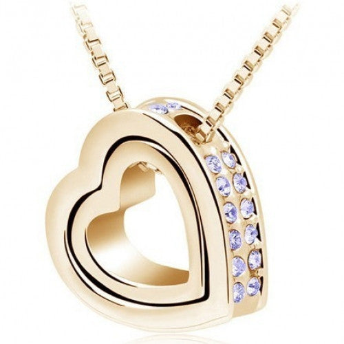 18K Gold Plated Austrian Crystal Design Brand Heart Pendant