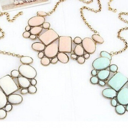 Big Pendant Short Chain Necklace Fashionable Vintage Irregular Geometry Female Popular Party Accessory