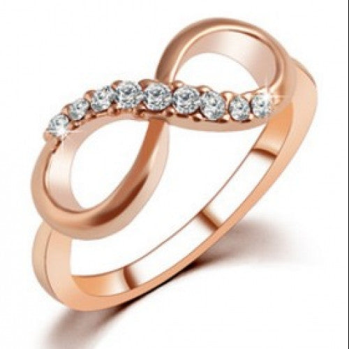 Alloy Rose Gold Plated Fine Jewelry Zircon Ring Infinity Crystal Rings For Women Best Gift CS12,  Best Quality Fashion