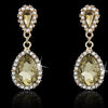 Emerald Crystal Earrings Gold Filled Champagne Dangles Rhinestone Earrings