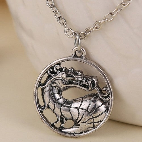 Mortal Kombat Necklace Dragon Vintage Pendant